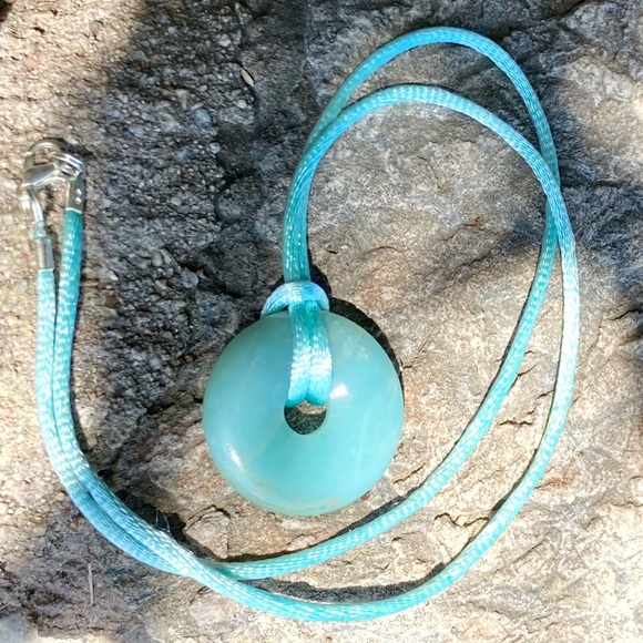 Amazonite Donut necklace - Picture 2 of 7